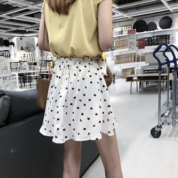 Fusta de vara dama cu aplicatie alb-negru