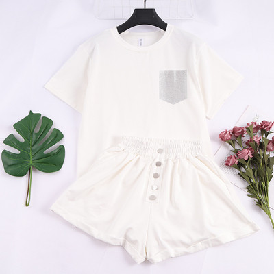 Kétrészes póló + rövidnadrág alkalmi női szett több színben