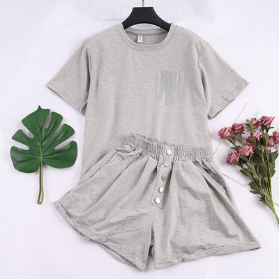 Kétrészes póló + rövidnadrág alkalmi női szett több színben