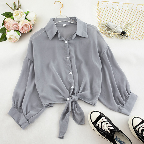 Cămașă modernă de damă cu legare în mai multe culori