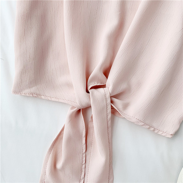 Maieu modern de dama cu bretele subtiri si cravata in mai multe culori