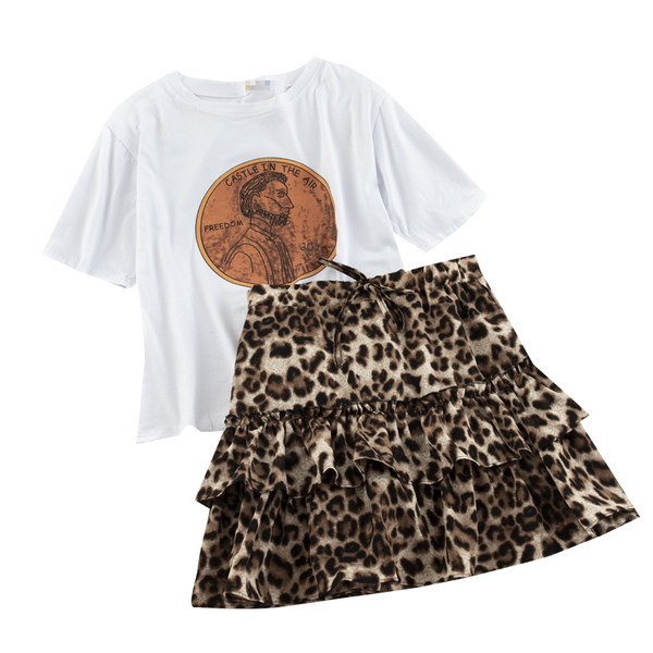 Set modern pentru femei din două părți în alb și negru