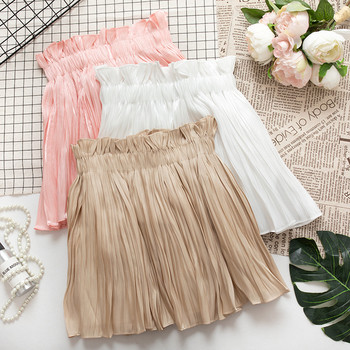 Плисирана дамска пола с висока талия в четири цвята