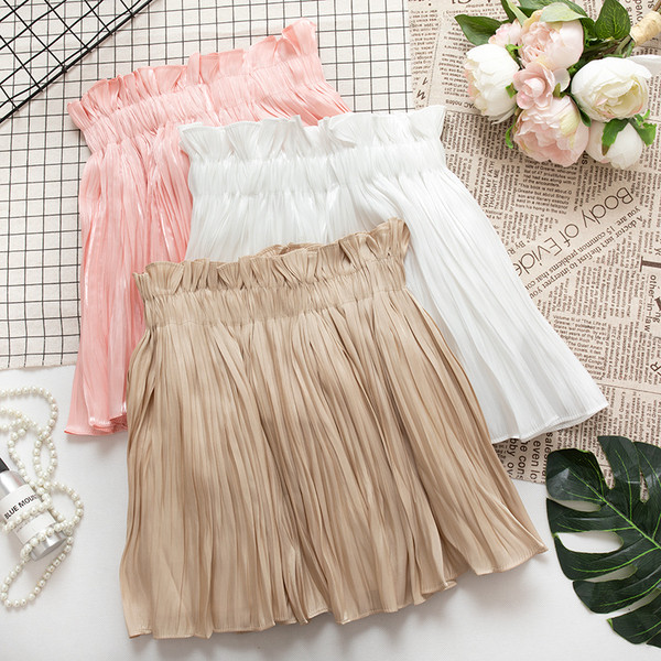 Плисирана дамска пола с висока талия в четири цвята