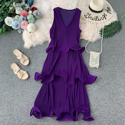 Rochie moderna de dama cu decolteu in V in diferite culori