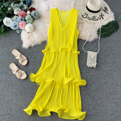 Rochie moderna de dama cu decolteu in V in diferite culori