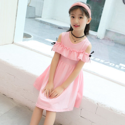 Rochie eleganta pentru copii cu panglici in trei culori