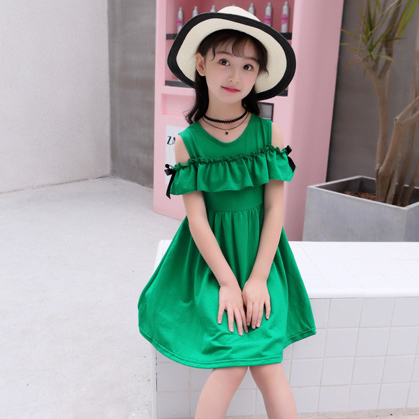 Rochie eleganta pentru copii cu panglici in trei culori