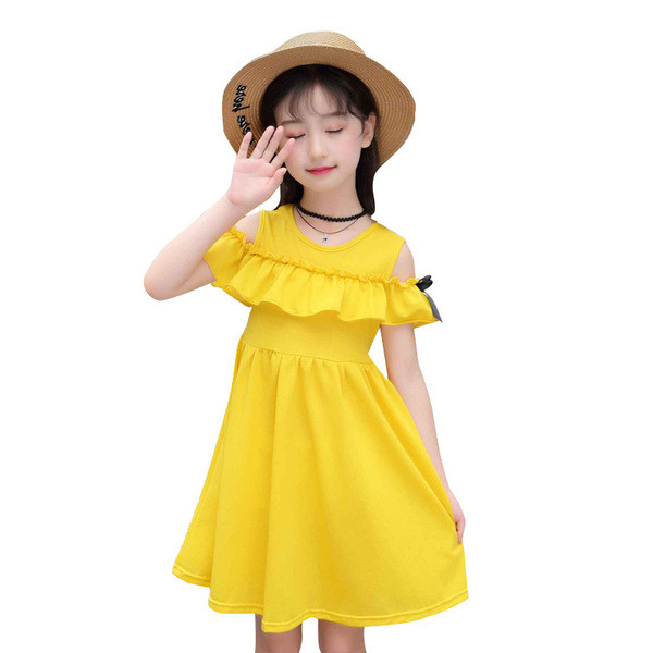 Rochie eleganta pentru copii cu panglici in trei culori