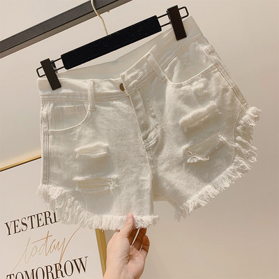 Pantaloni scurți casual dama cu motive rupte in mai multe culori