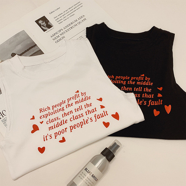 Napi női felső, két színben felirattal