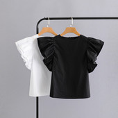 Stílusos női blúz hátul cipzárral, fehér és fekete színben