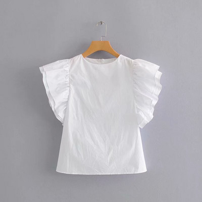 Stílusos női blúz hátul cipzárral, fehér és fekete színben