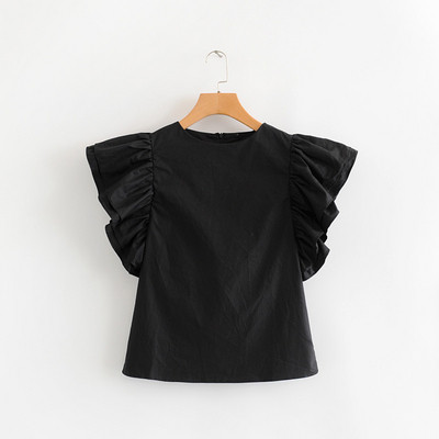 Stílusos női blúz hátul cipzárral, fehér és fekete színben