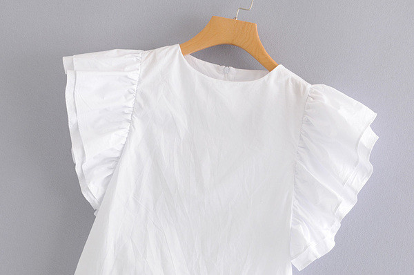 Stílusos női blúz hátul cipzárral, fehér és fekete színben