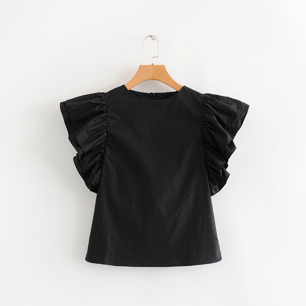 Stílusos női blúz hátul cipzárral, fehér és fekete színben