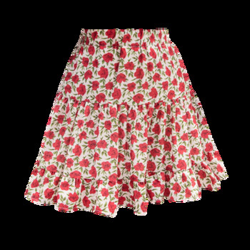 Fusta de vara dama casual cu talie elastica si model floral