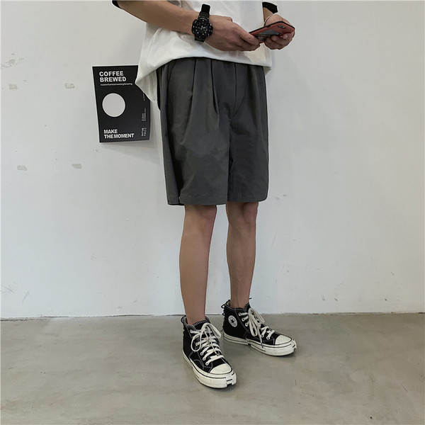 Alkalmi férfi rövidnadrág szürke és fekete színben