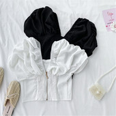 Bluză de damă modernă cu fermoar în trei culori