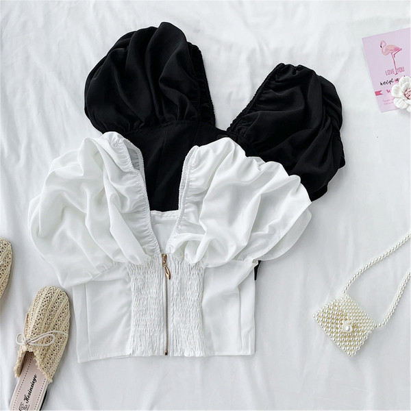 Bluză de damă modernă cu fermoar în trei culori