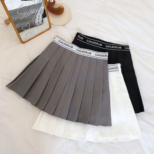 Női redős szoknya gumírozott derékkal, három színben