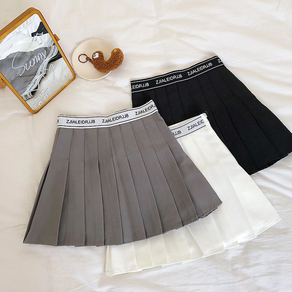Női redős szoknya gumírozott derékkal, három színben