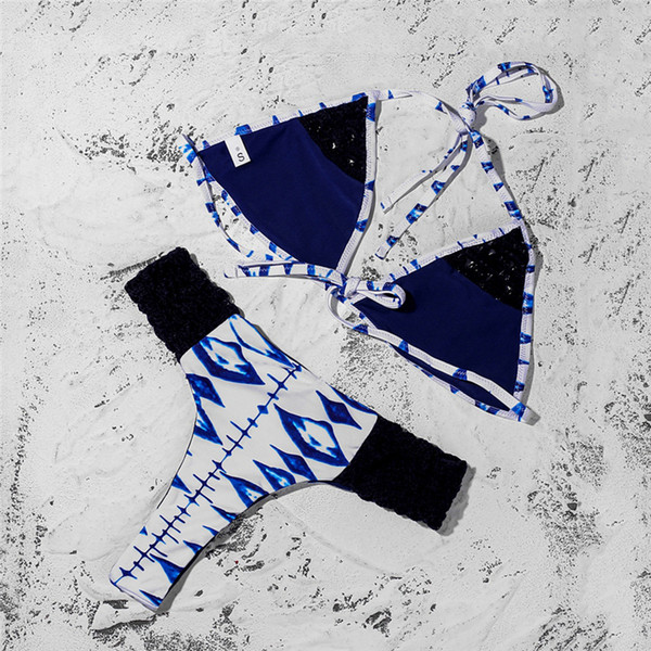 Μοντέρνο γυναικείο μαγιό  με δύο έγχρωμες εκτυπώσεις