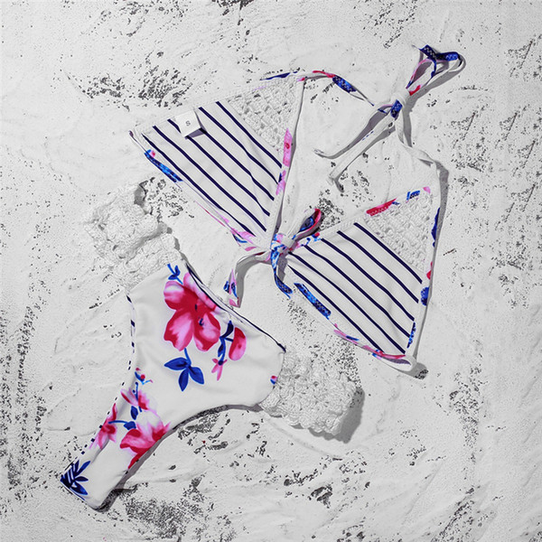 Μοντέρνο γυναικείο μαγιό  με δύο έγχρωμες εκτυπώσεις