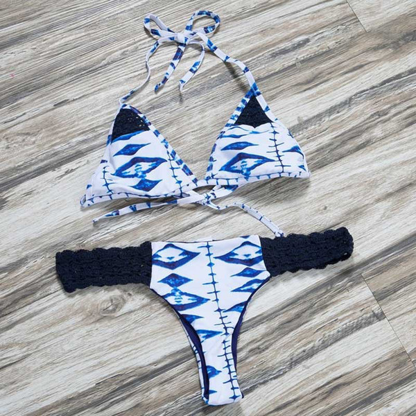 Μοντέρνο γυναικείο μαγιό  με δύο έγχρωμες εκτυπώσεις