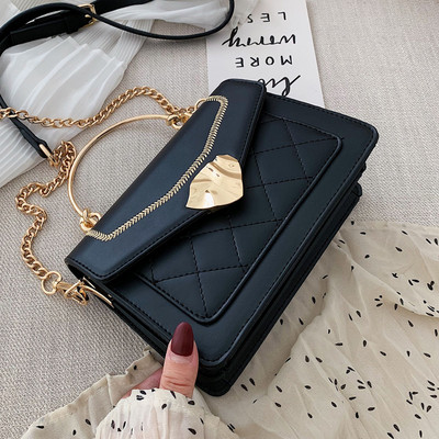 Stílusos női táska hosszú és rövid fém fogantyúval