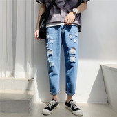 Lezser férfi farmer két színben szakadt motívumokkal