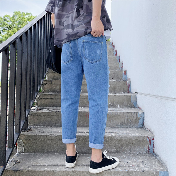 Lezser férfi farmer két színben szakadt motívumokkal