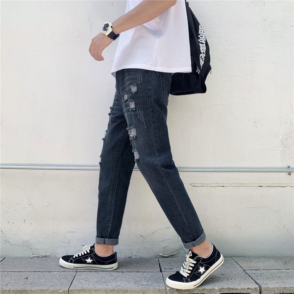 Lezser férfi farmer két színben szakadt motívumokkal