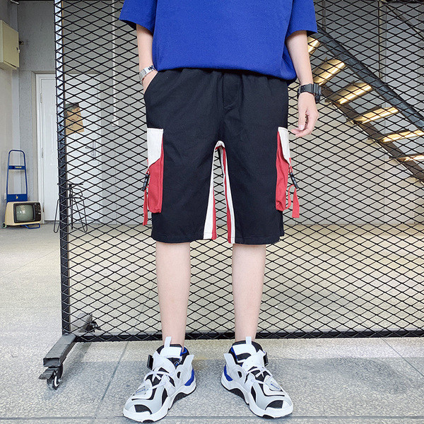 Pantaloni scurți sport pentru bărbați în negru cu buzunare