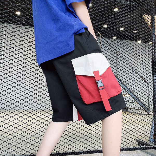 Pantaloni scurți sport pentru bărbați în negru cu buzunare