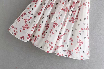 Rochie de dama cu bretele si maneci scurte cu model floral