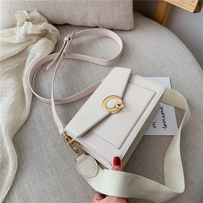 Geanta de dama eleganta din piele ecologica si inchidere metalica