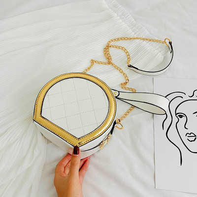 Geanta de dama moderna din piele ecologica si lant metalic