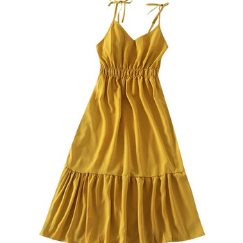 Női nyári ruha V-nyakú, gumírozott derékkal, több színben