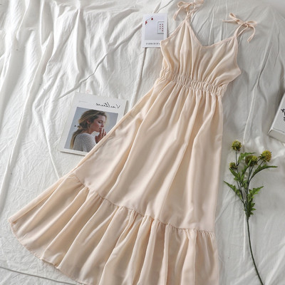 Női nyári ruha V-nyakú, gumírozott derékkal, több színben