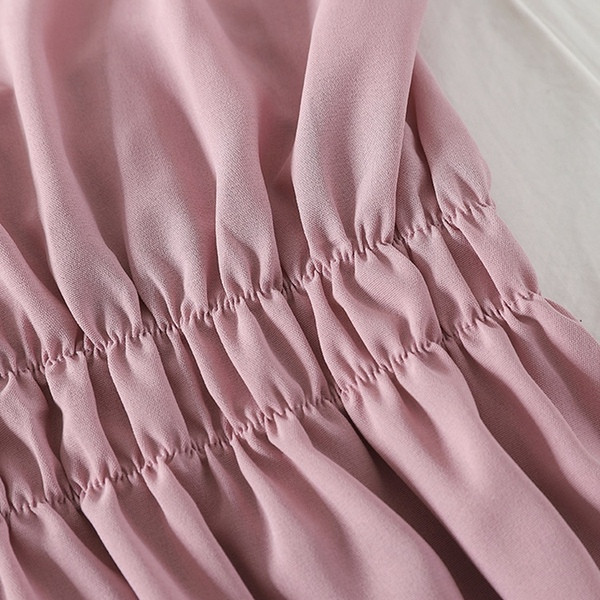 Női nyári ruha V-nyakú, gumírozott derékkal, több színben