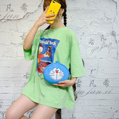 Modern női táska kék és szürke rátéttel