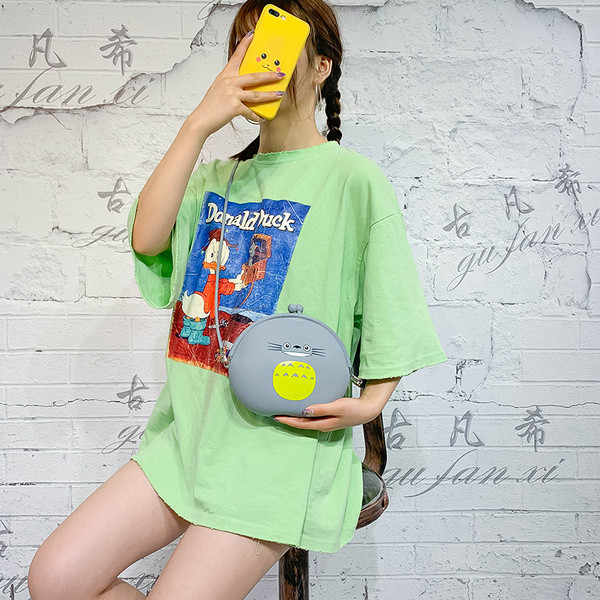 Modern női táska kék és szürke rátéttel