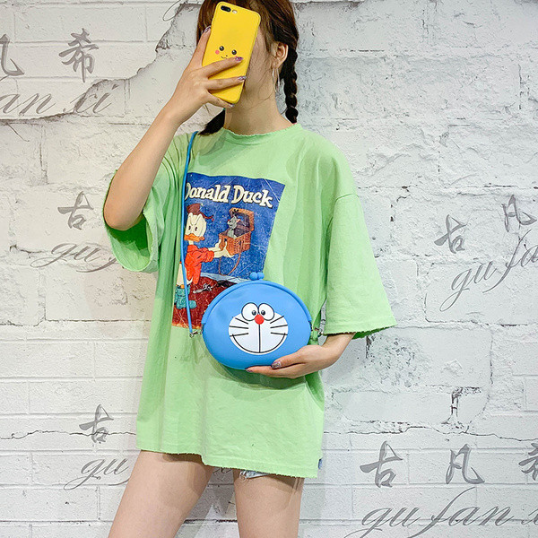 Modern női táska kék és szürke rátéttel