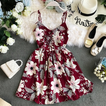 Rochie de vara de dama actuala cu bretele subtiri in diferite modele