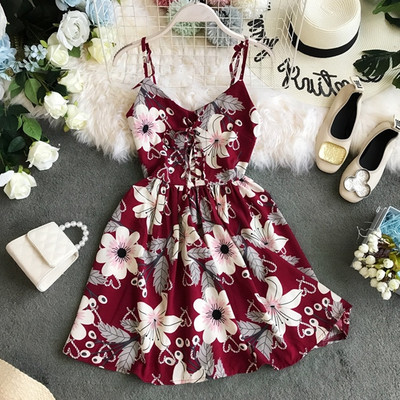 Rochie de vara de dama actuala cu bretele subtiri in diferite modele