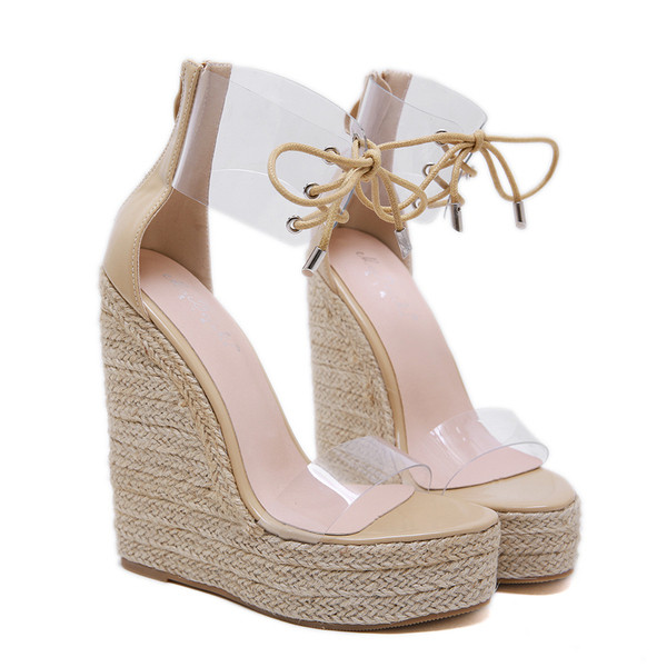Modern női platformszandál és fűző két színben