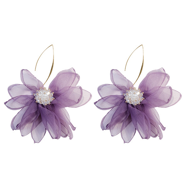 Modern női fülbevaló fehér és lila színben