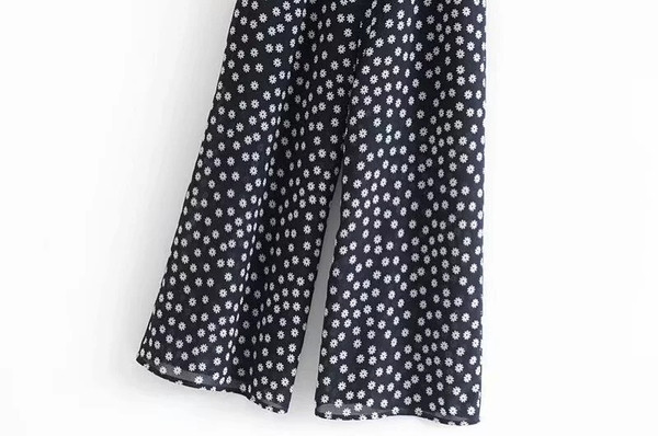 Γυναικεία ολόσωμη φόρμα  μακρύ με λουλούδια εκτύπωσης