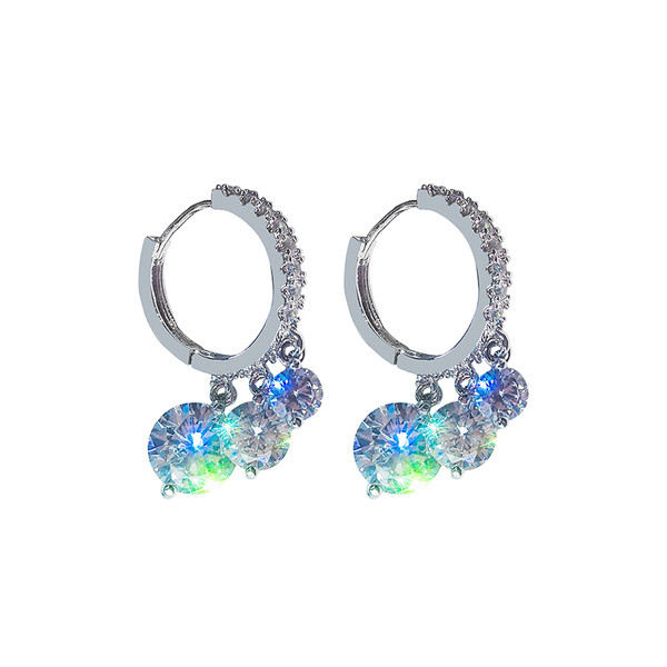 Stílusos női fülbevaló ezüst színben kövekkel